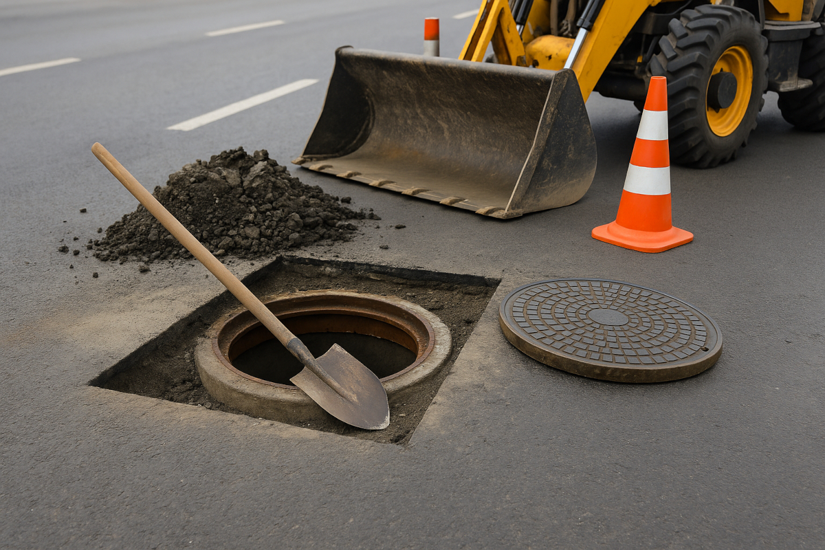 Wymiana włazów w jezdni