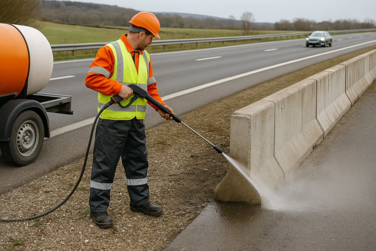Czyszczenie umocnień betonowych